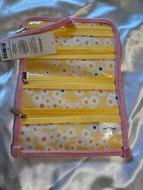 Marc Jacobs Yellow Daisy Cosmetic Pouch with Pink Trim